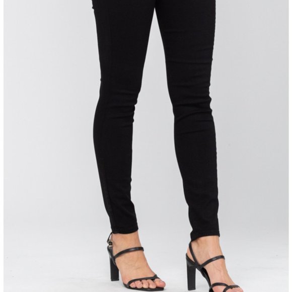 JUDY BLUE Distressed Skinny Black Jeans main image 1